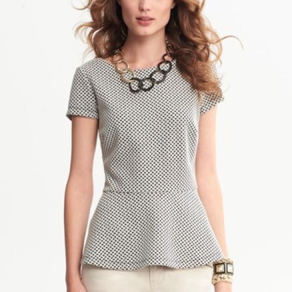 Banana Republic Black and White Polka Dot Blouse